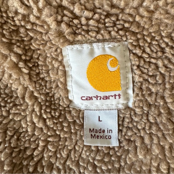 Carhartt Canvas Sherpa Lined Work Vest Jacket Mens Large V33 DKB Dark Brown - Picture 9 of 15